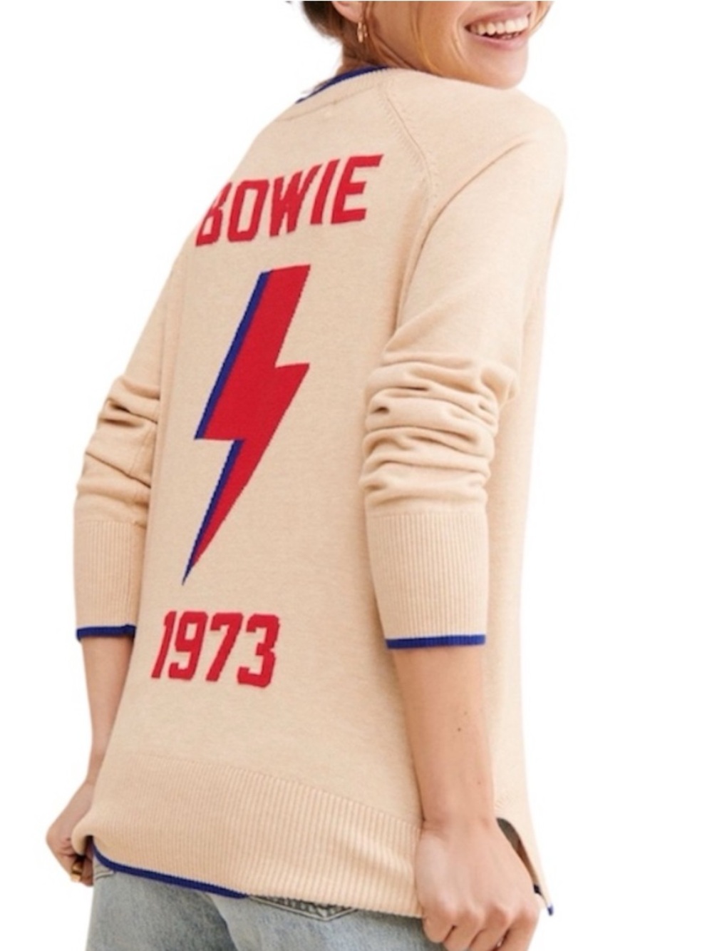 ANTHROPOLOGIE➕LETLUV David Bowie Embellished Sweater